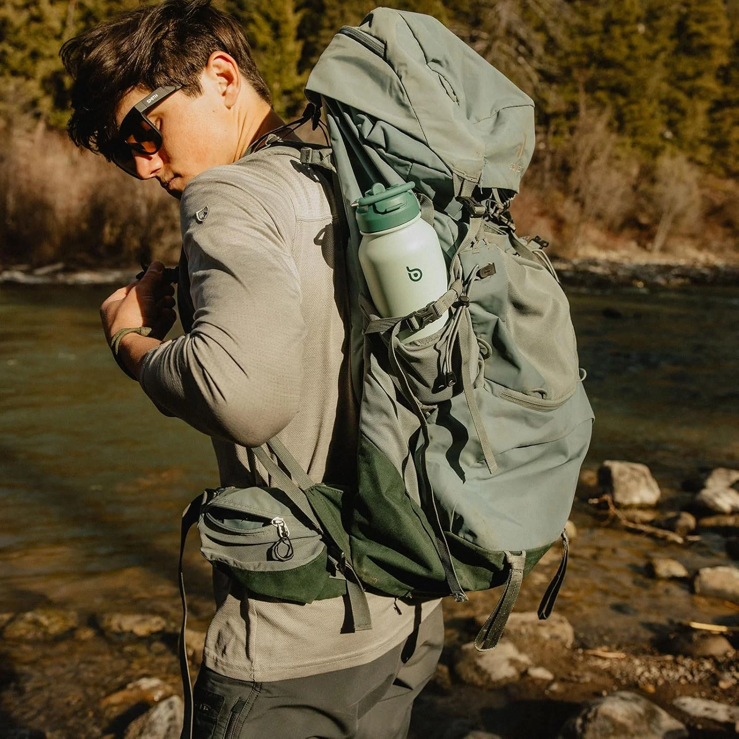 بطری آب عایق استیل ورزشی bottlebottle با نی و درب دو منظوره مناسب باشگاه به همراه جای قرص (سبز)، 946 میلی لیتر