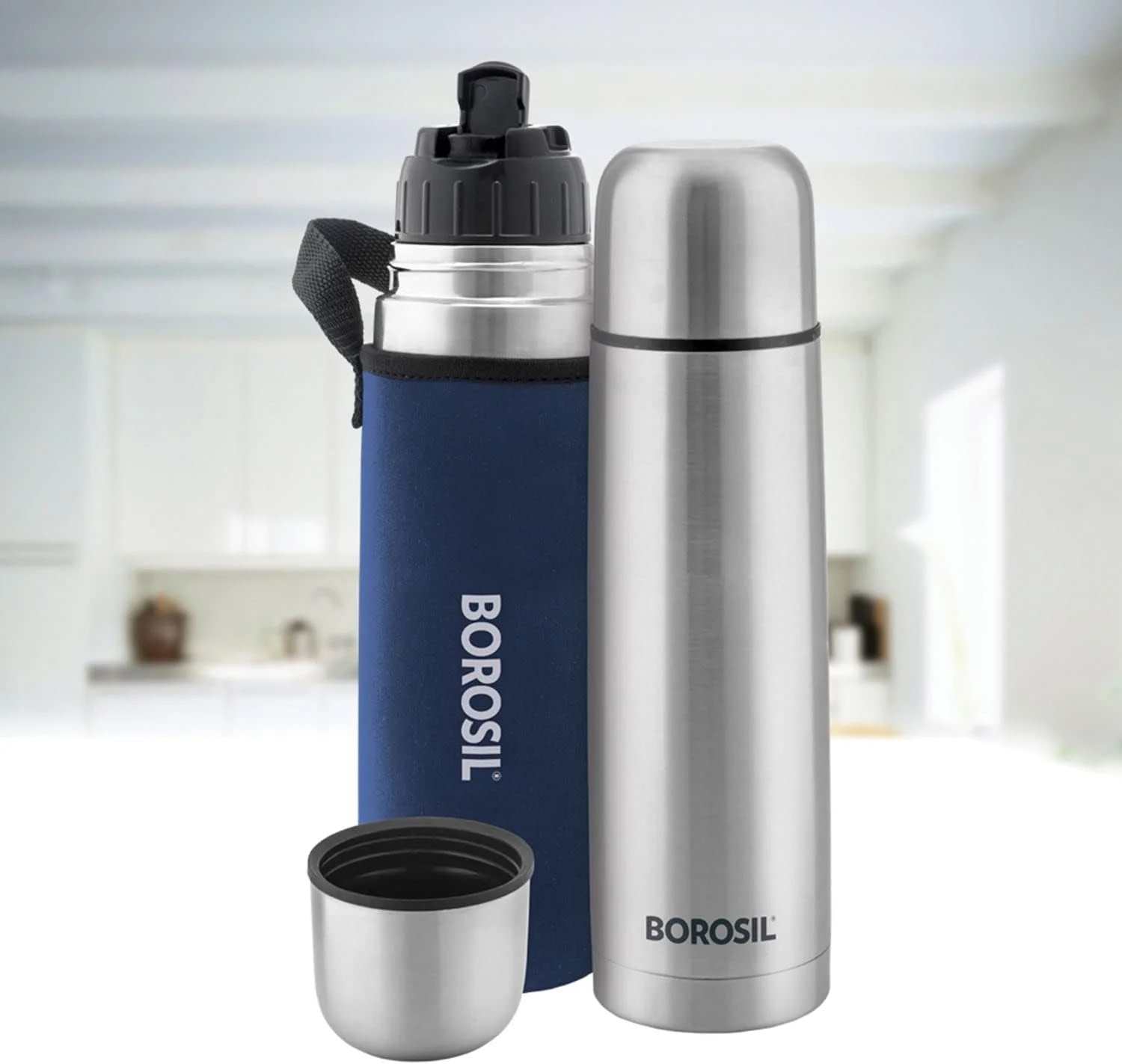 فلاسک استیل ضد زنگ بوروسیل مدل Hydra Thermo با عایق دو جداره و روکش مسی داخلی به همراه روکش آبی | بطری آب | فلاسک | بطری ورزشی | بطری یوگا | مناسب فضای باز | ضد نشت و قابل استفاده مجدد، 1000 میلی لیتر فلاسک استیل ضد زنگ بوروسیل مدل Hydra Thermo با عایق دو جداره و روکش مسی داخلی به همراه روکش آبی | بطری آب | فلاسک | بطری ورزشی | بطری یوگا | مناسب فضای باز | ضد نشت و قابل استفاده مجدد، 1000 میلی لیتر