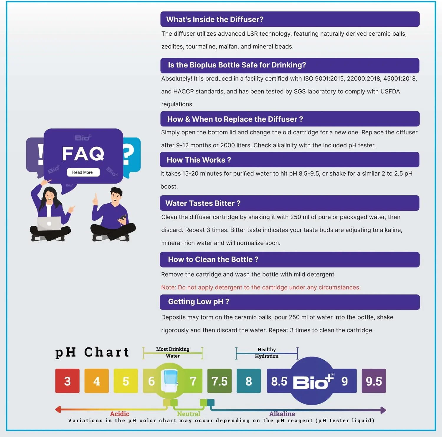 آب قلیایی Bioplus - بطری قلیایی استیل با تکنولوژی فیلتراسیون آب معدنی با PH بالای 8.5، بطری آب عایق بندی شده با درب دسته دار آب قلیایی Bioplus - بطری قلیایی استیل با تکنولوژی فیلتراسیون آب معدنی با PH بالای 8.5، بطری آب عایق بندی شده با درب دسته دار