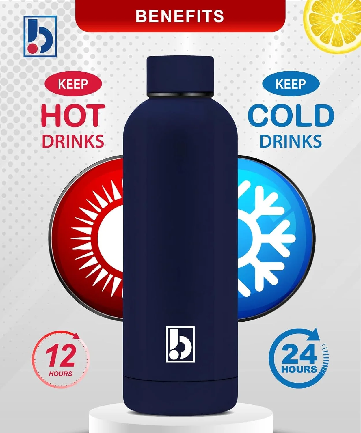 بطری آب دوجداره استیل BuyOn، فلاسک نوشیدنی عایق خلاء، قمقمه آب گرم و سرد برای کودکان، مدرسه، باشگاه، دفتر، مسافرت، فلاسک هیدرو (آبی سلطنتی، 750 میلی لیتر) بطری آب دوجداره استیل BuyOn، فلاسک نوشیدنی عایق خلاء، قمقمه آب گرم و سرد برای کودکان، مدرسه، باشگاه، دفتر، مسافرت، فلاسک هیدرو (آبی سلطنتی، 750 میلی لیتر)