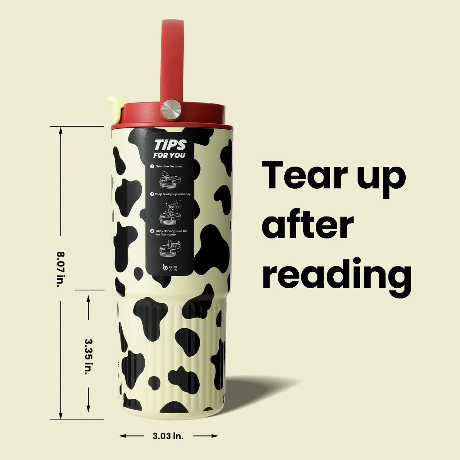 بطری آب عایق bottlebottle با نی و دسته، بطری های آب استیل ضد زنگ برای ماشین، ورزش، خانه، دفتر و مدرسه، بطری های ضد نشت 770 میلی لیتری (طرح گاو) بطری آب عایق bottlebottle با نی و دسته، بطری های آب استیل ضد زنگ برای ماشین، ورزش، خانه، دفتر و مدرسه، بطری های ضد نشت 770 میلی لیتری (طرح گاو)