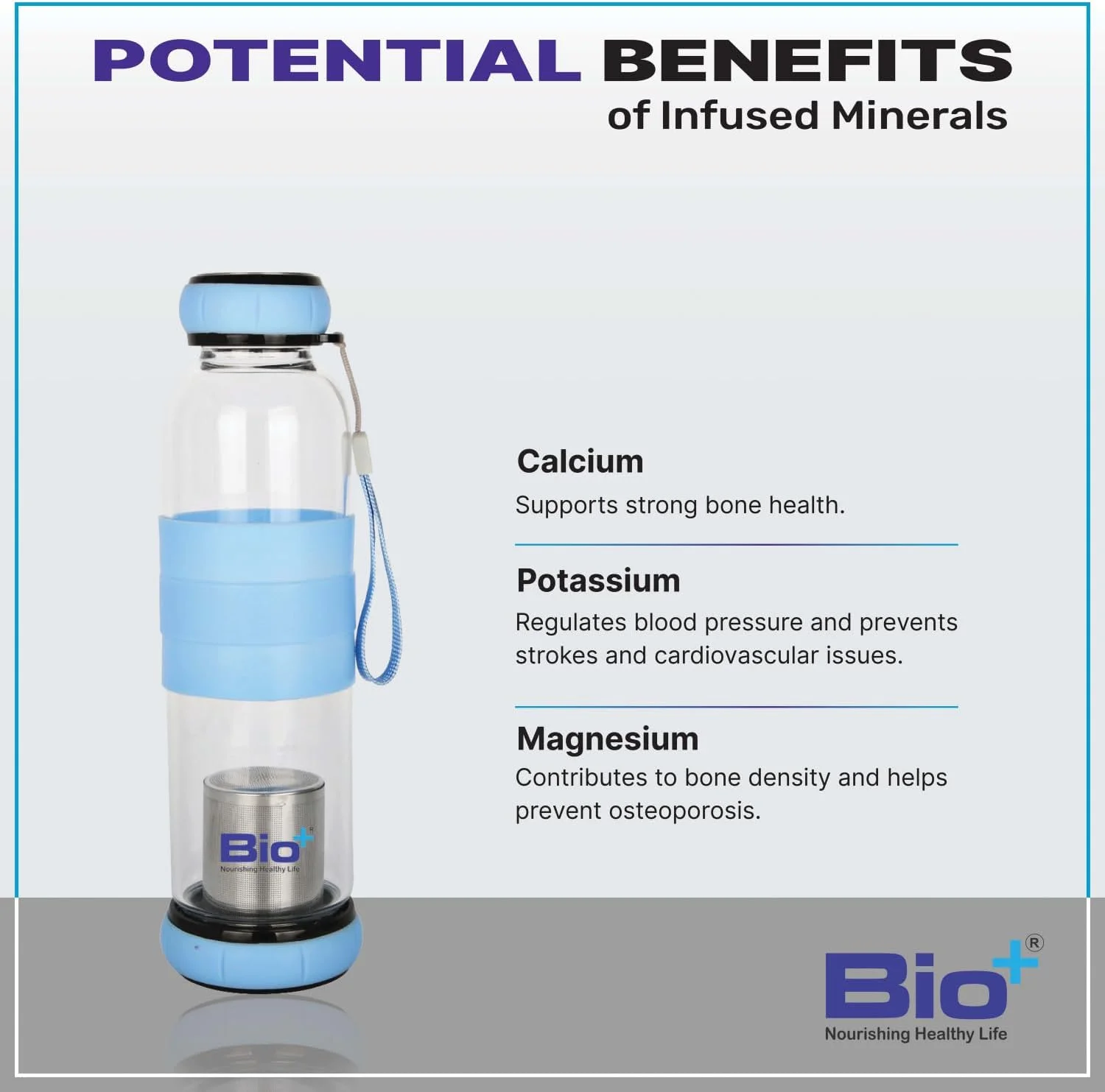 آب قلیایی Bioplus - بطری قلیایی استیل با تکنولوژی فیلتراسیون آب معدنی با PH بالای 8.5، بطری آب عایق بندی شده با درب دسته دار آب قلیایی Bioplus - بطری قلیایی استیل با تکنولوژی فیلتراسیون آب معدنی با PH بالای 8.5، بطری آب عایق بندی شده با درب دسته دار