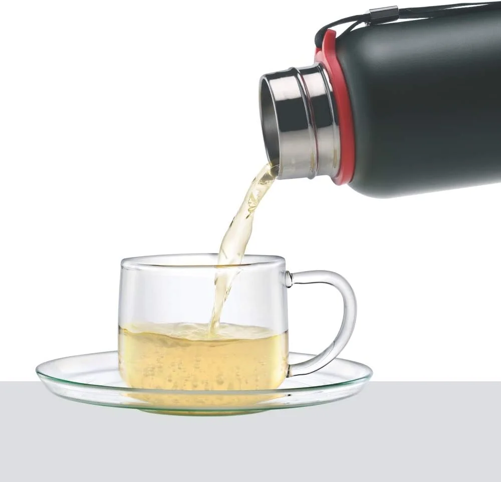 بطری آب Borosil Hydra Trek، بطری های آب استیل ضد زنگ، فلاسک های عایق خلاء، 700 میلی لیتر، مشکی (مشکی)