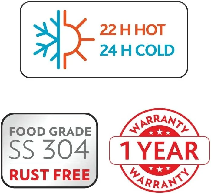 بطری آب Borosil Hydra Trek، بطری های آب استیل ضد زنگ، فلاسک های عایق خلاء، 700 میلی لیتر، مشکی (مشکی)