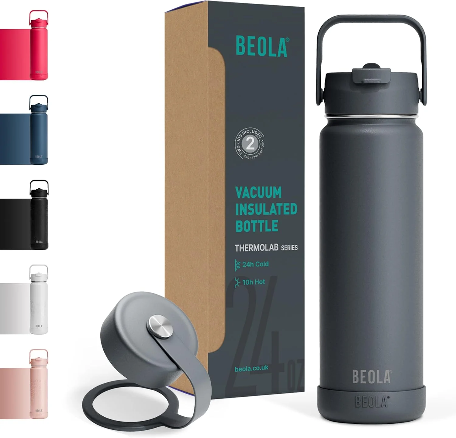 بطری آب 750 میلی لیتری BEOLA، استیل ضد زنگ 18/8، عایق دو جداره، فلاسک ترموس با درب نی دار و دهانه گشاد، دارای 2 درب، مناسب برای مایعات سرد و گرم، بطری ورزشی (خاکستری آتشفشانی) بطری آب 750 میلی لیتری BEOLA، استیل ضد زنگ 18/8، عایق دو جداره، فلاسک ترموس با درب نی دار و دهانه گشاد، دارای 2 درب، مناسب برای مایعات سرد و گرم، بطری ورزشی (خاکستری آتشفشانی)