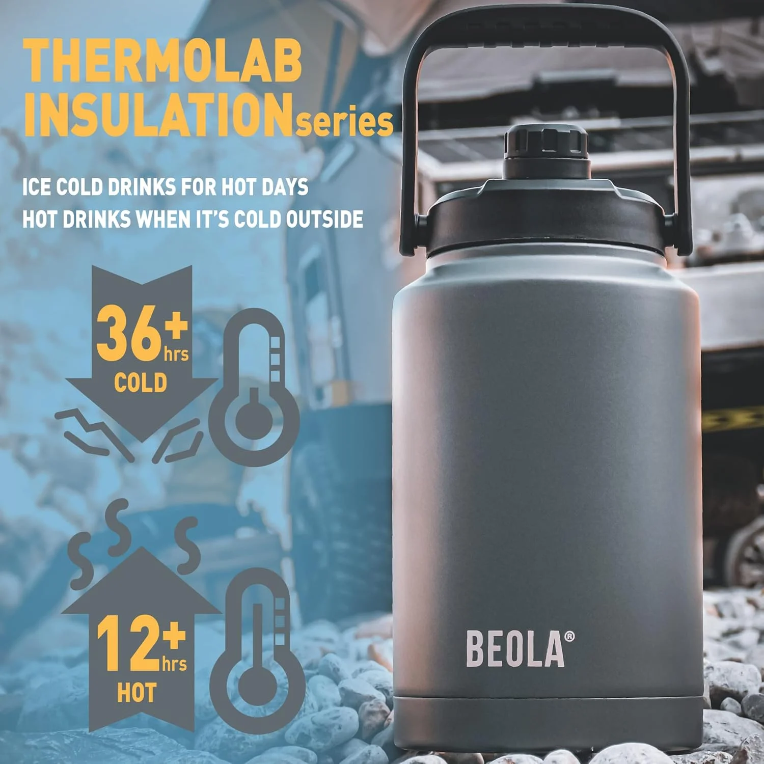 بطری آب عایق بندی شده BEOLA، سری Thermolab، بطری 3.7 لیتری، فلاسک عایق بندی شده دو جداره، بطری آب عایق استیل ضد زنگ، بطری آب بزرگ، فلاسک 3.7 لیتری بطری آب عایق بندی شده BEOLA، سری Thermolab، بطری 3.7 لیتری، فلاسک عایق بندی شده دو جداره، بطری آب عایق استیل ضد زنگ، بطری آب بزرگ، فلاسک 3.7 لیتری