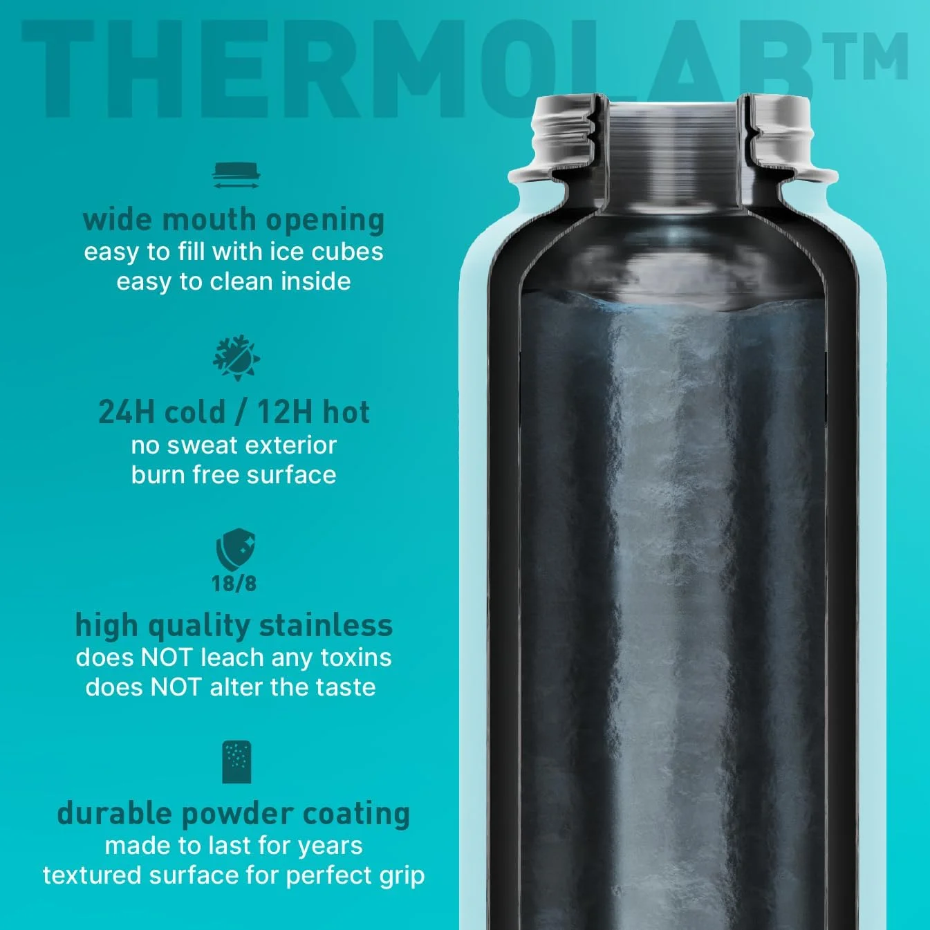 بطری آب 950 میلی لیتری BEOLA، فولاد ضد زنگ 18/8، بطری ترموس عایق بندی شده دو جداره 304 با درب نی دار و دهانه گشاد، دارای 2 درب، بطری ورزشی مایعات سرد و گرم، 32 اونس بطری آب 950 میلی لیتری BEOLA، فولاد ضد زنگ 18/8، بطری ترموس عایق بندی شده دو جداره 304 با درب نی دار و دهانه گشاد، دارای 2 درب، بطری ورزشی مایعات سرد و گرم، 32 اونس