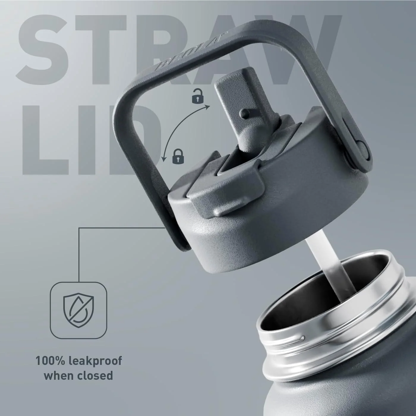 بطری آب 750 میلی لیتری BEOLA، استیل ضد زنگ 18/8، عایق دو جداره، فلاسک ترموس با درب نی دار و دهانه گشاد، دارای 2 درب، مناسب برای مایعات سرد و گرم، بطری ورزشی (خاکستری آتشفشانی) بطری آب 750 میلی لیتری BEOLA، استیل ضد زنگ 18/8، عایق دو جداره، فلاسک ترموس با درب نی دار و دهانه گشاد، دارای 2 درب، مناسب برای مایعات سرد و گرم، بطری ورزشی (خاکستری آتشفشانی)