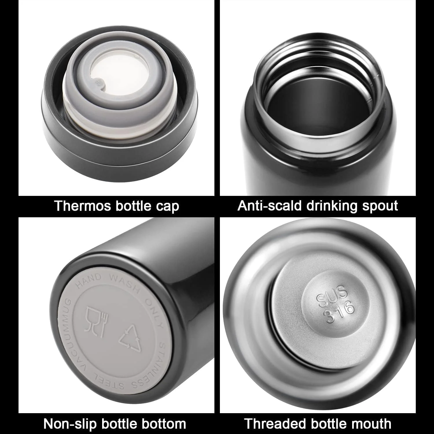 قمقمه کوچک آزونی، بطری آب کوچک استیل ضد زنگ 300 میلی لیتری، فنجان حرارتی قابل حمل برای نوشیدنی های گرم و سرد، ماگ عایق کوچک برای قهوه، چای، آب، 8 ساعت گرم و 10 ساعت سرد قمقمه کوچک آزونی، بطری آب کوچک استیل ضد زنگ 300 میلی لیتری، فنجان حرارتی قابل حمل برای نوشیدنی های گرم و سرد، ماگ عایق کوچک برای قهوه، چای، آب، 8 ساعت گرم و 10 ساعت سرد