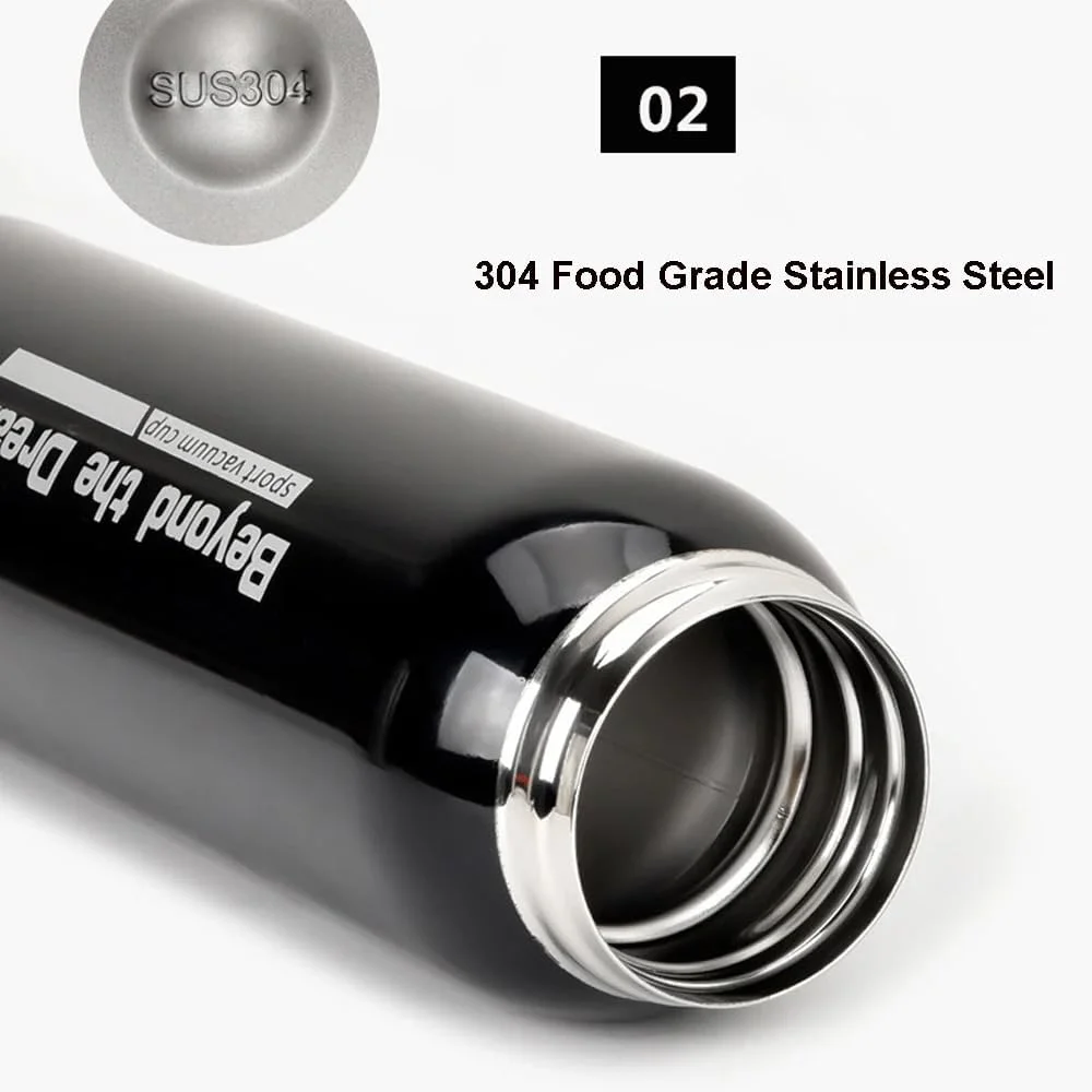 بطری آب دوچرخه سواری Beauenty، بطری آب دوچرخه سواری استیل ضد زنگ خلاء، ماگ حرارتی ساده دو جداره، بطری آب دوچرخه عایق دار با درب نی و درب انعطاف پذیر، بدون BPA، 500 میلی لیتر