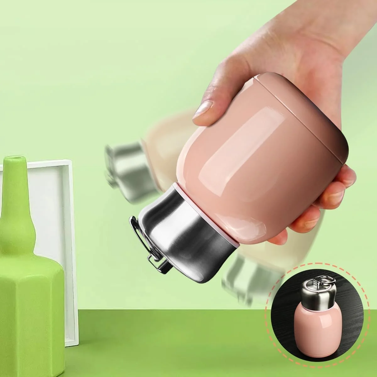 بطری آب عایق کوچک Azonee، بطری آب استیل ضد زنگ 200 میلی لیتر/7 اونس، قمقمه کوچک قابل حمل، فنجان خلاء برای پسران، دختران، مدرسه، دفتر، کمپینگ، ترمو ورزشی کوچک (صورتی هلویی) بطری آب عایق کوچک Azonee، بطری آب استیل ضد زنگ 200 میلی لیتر/7 اونس، قمقمه کوچک قابل حمل، فنجان خلاء برای پسران، دختران، مدرسه، دفتر، کمپینگ، ترمو ورزشی کوچک (صورتی هلویی)