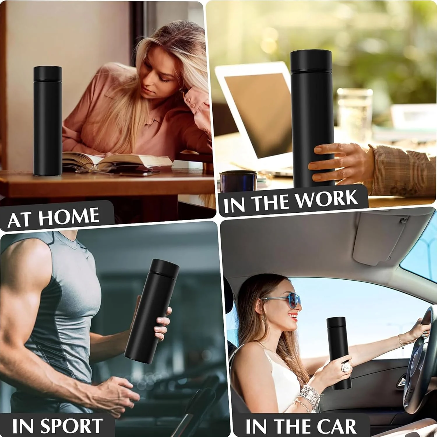 بطری آب هوشمند یانک استیل ضد زنگ - ماگ مسافرتی با صفحه نمایش لمسی ال سی دی هوشمند دما، ضد نشت، فلاسک نوشیدنی گرم و سرد، ایده آل برای مسافرت، باشگاه، دفتر و استفاده روزانه (مشکی) بطری آب هوشمند یانک استیل ضد زنگ - ماگ مسافرتی با صفحه نمایش لمسی ال سی دی هوشمند دما، ضد نشت، فلاسک نوشیدنی گرم و سرد، ایده آل برای مسافرت، باشگاه، دفتر و استفاده روزانه (مشکی)