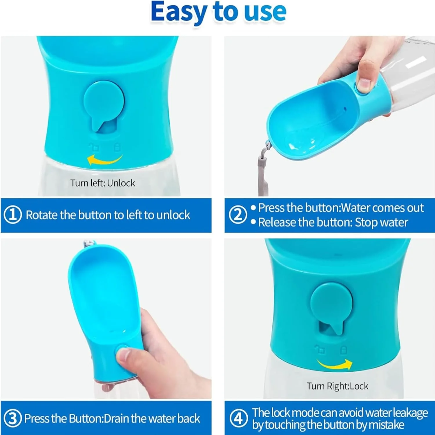 بطری آب سگ TZAONEN، بطری آب حیوانات خانگی قابل حمل با ظرف غذا، آبسردکن قابل حمل در فضای باز برای گربه، توله سگ، حیوانات خانگی برای پیاده روی، کوهنوردی، مسافرت، لوازم ضروری توله سگ، وسایل سگ (562 میلی لیتر)