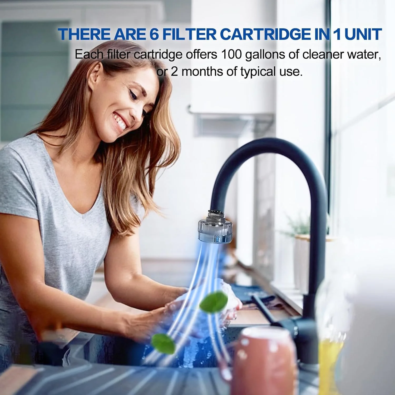 فیلتر آب شیر آشپزخانه 6 در 1 با عمر طولانی، کیت فیلتر شیر قابل تعویض - حذف 99% کلر و نرم کردن آب سخت، فیلتر آب شیر حمام برای پوست های حساس فیلتر آب شیر آشپزخانه 6 در 1 با عمر طولانی، کیت فیلتر شیر قابل تعویض - حذف 99% کلر و نرم کردن آب سخت، فیلتر آب شیر حمام برای پوست های حساس