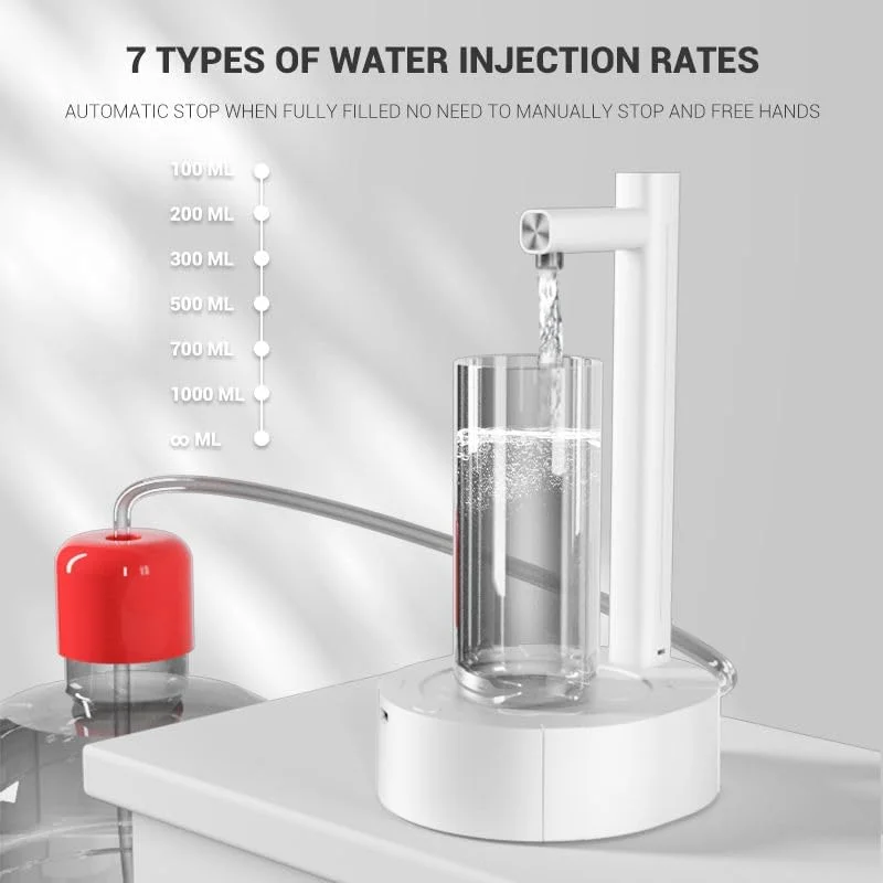 پمپ آب آشامیدنی کوچک برقی قابل حمل VERSENT، دستگاه پخش کننده آب قابل شارژ با شلنگ و کابل USB