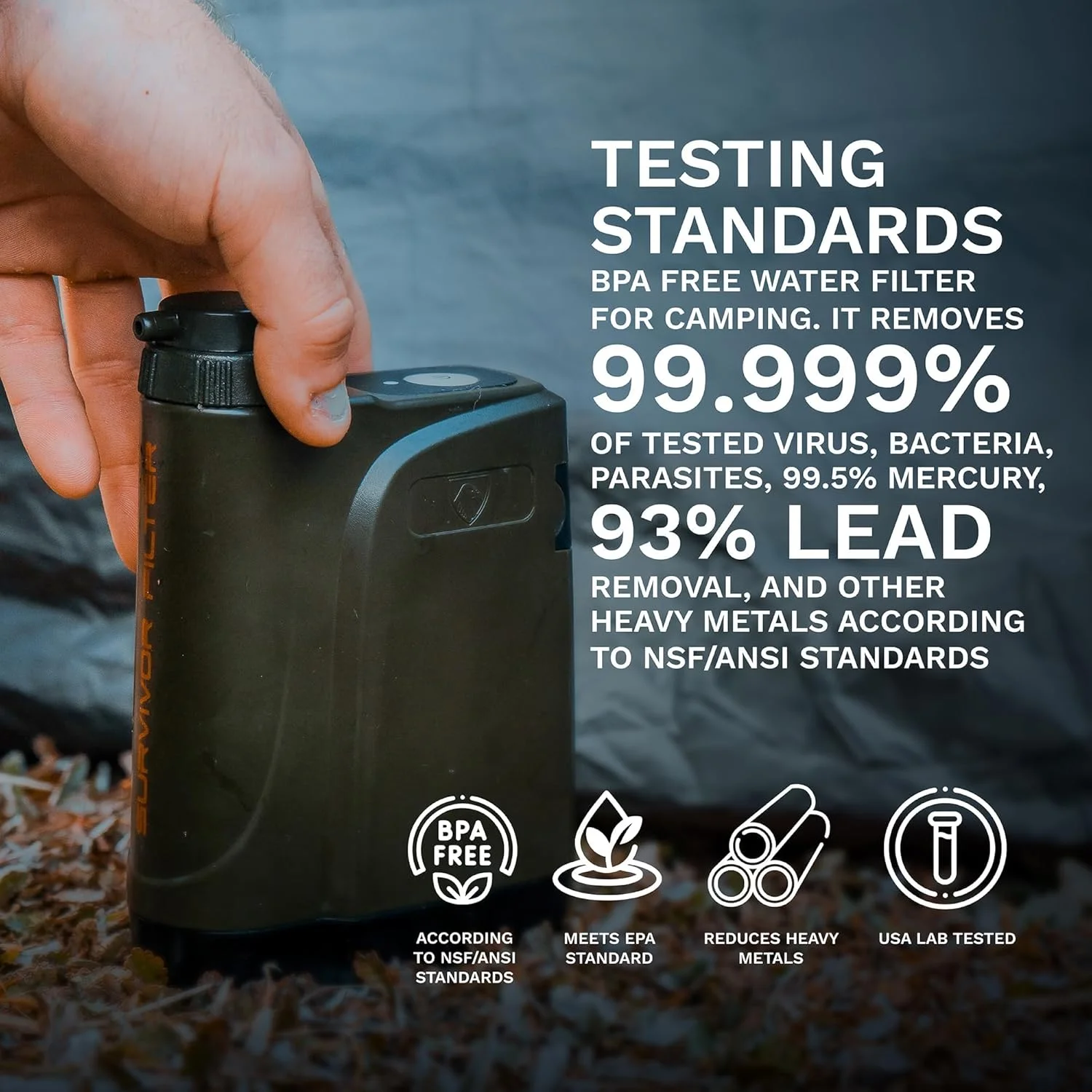 فیلتر آب کمپینگ قابل حمل برقی Survivor Filter PRO X - فیلتر باکتری، انگل، ویروس فیلتر آب کمپینگ قابل حمل برقی Survivor Filter PRO X - فیلتر باکتری، انگل، ویروس