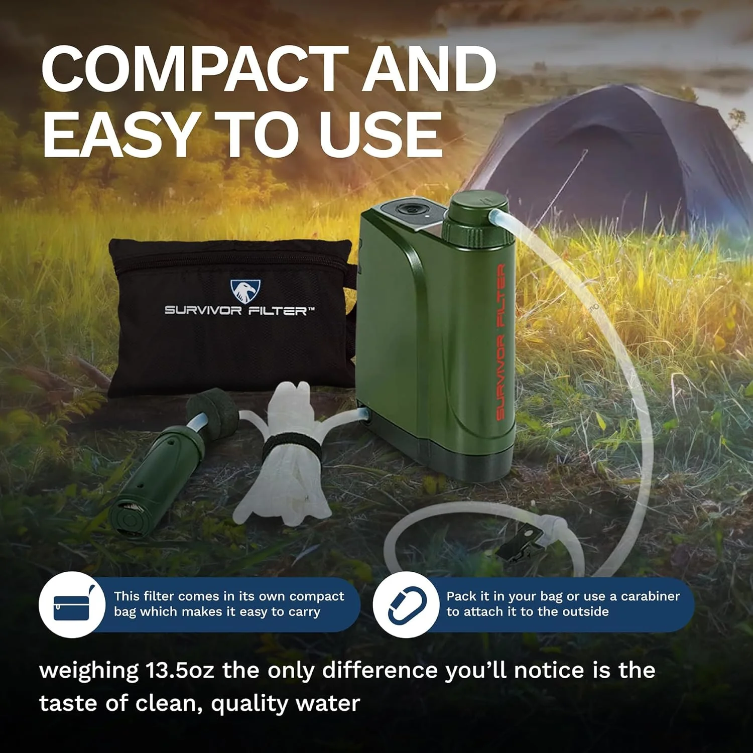 فیلتر آب کمپینگ قابل حمل برقی Survivor Filter PRO X - فیلتر باکتری، انگل، ویروس فیلتر آب کمپینگ قابل حمل برقی Survivor Filter PRO X - فیلتر باکتری، انگل، ویروس