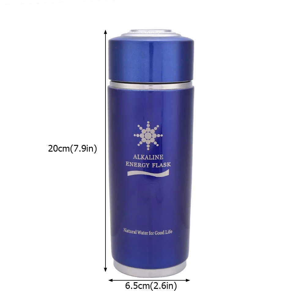 بطری آب قلیایی استیل F&Y: فلاسک یونیزه کننده انرژی زیستی نانو قابل حمل برای نوشیدن، افزایش سطح pH، ایده آل برای مسافرت و باشگاه (آبی)