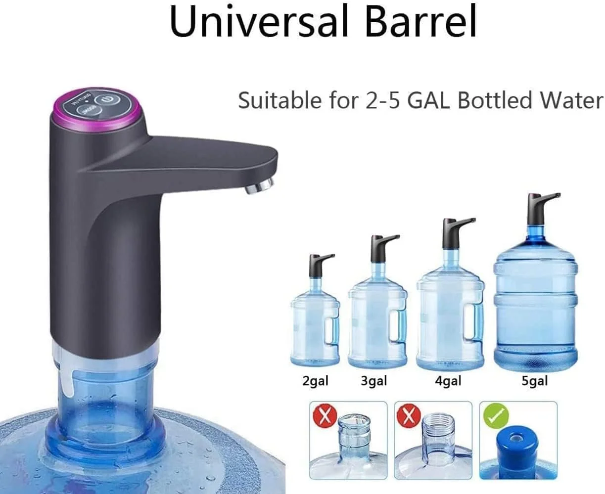 پمپ آب بطری SWIUKPHE، پمپ آب برای بطری 5 گالن، پمپ آب بطری شارژ USB، پمپ آب آشامیدنی اتوماتیک برای بطری 3-5 گالن جهانی، دستگاه پخش آب قابل حمل برای خانه و محل کار (مشکی) پمپ آب بطری SWIUKPHE، پمپ آب برای بطری 5 گالن، پمپ آب بطری شارژ USB، پمپ آب آشامیدنی اتوماتیک برای بطری 3-5 گالن جهانی، دستگاه پخش آب قابل حمل برای خانه و محل کار (مشکی)