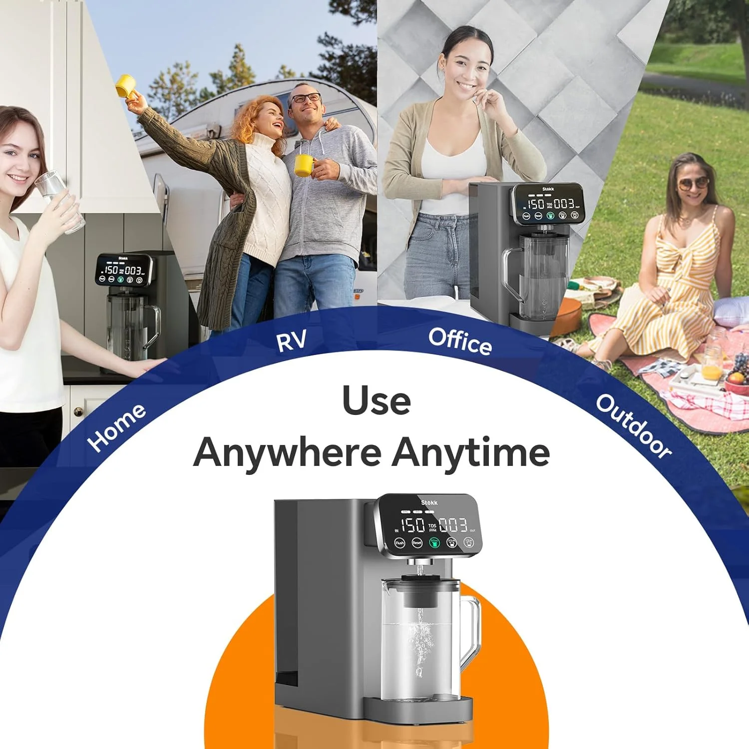 دستگاه تصفیه آب اسمز معکوس رومیزی Stokk E1، سیستم تصفیه آب 5 مرحله ای RO، دارای گواهینامه NSF/ANSI 58، کاهش دهنده کلر و طعم نامطبوع PFAS، دستگاه تصفیه آب قابل حمل بدون نیاز به نصب برای خانه و محل کار دستگاه تصفیه آب اسمز معکوس رومیزی Stokk E1، سیستم تصفیه آب 5 مرحله ای RO، دارای گواهینامه NSF/ANSI 58، کاهش دهنده کلر و طعم نامطبوع PFAS، دستگاه تصفیه آب قابل حمل بدون نیاز به نصب برای خانه و محل کار