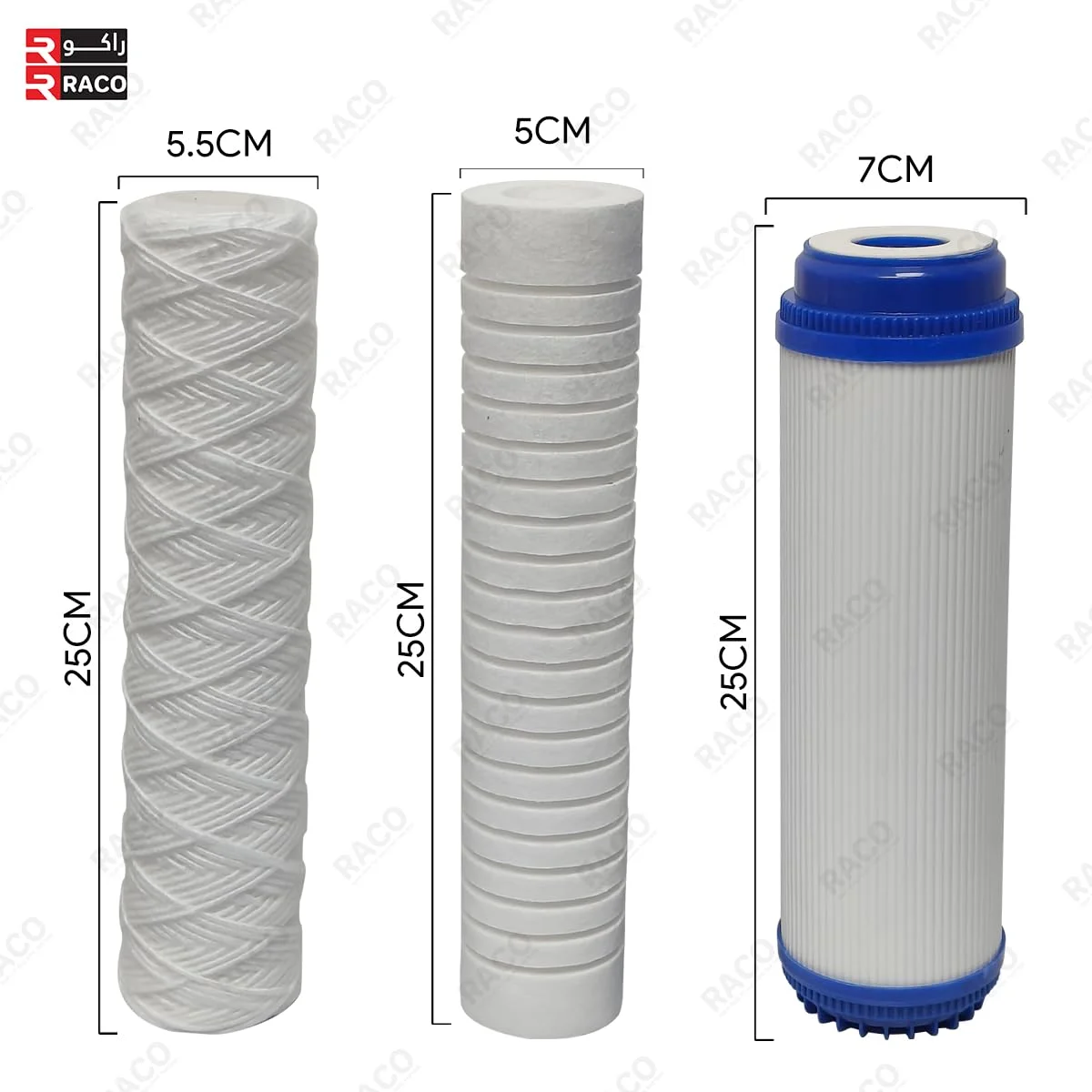 RACO 10 Inches Water Filter Replacement Cartridges for Water Filter/Water Purifier | PP | GAC | UDF | Odor Removal, RO Membrane, Mineral Filter | Pack of (10, UDF)