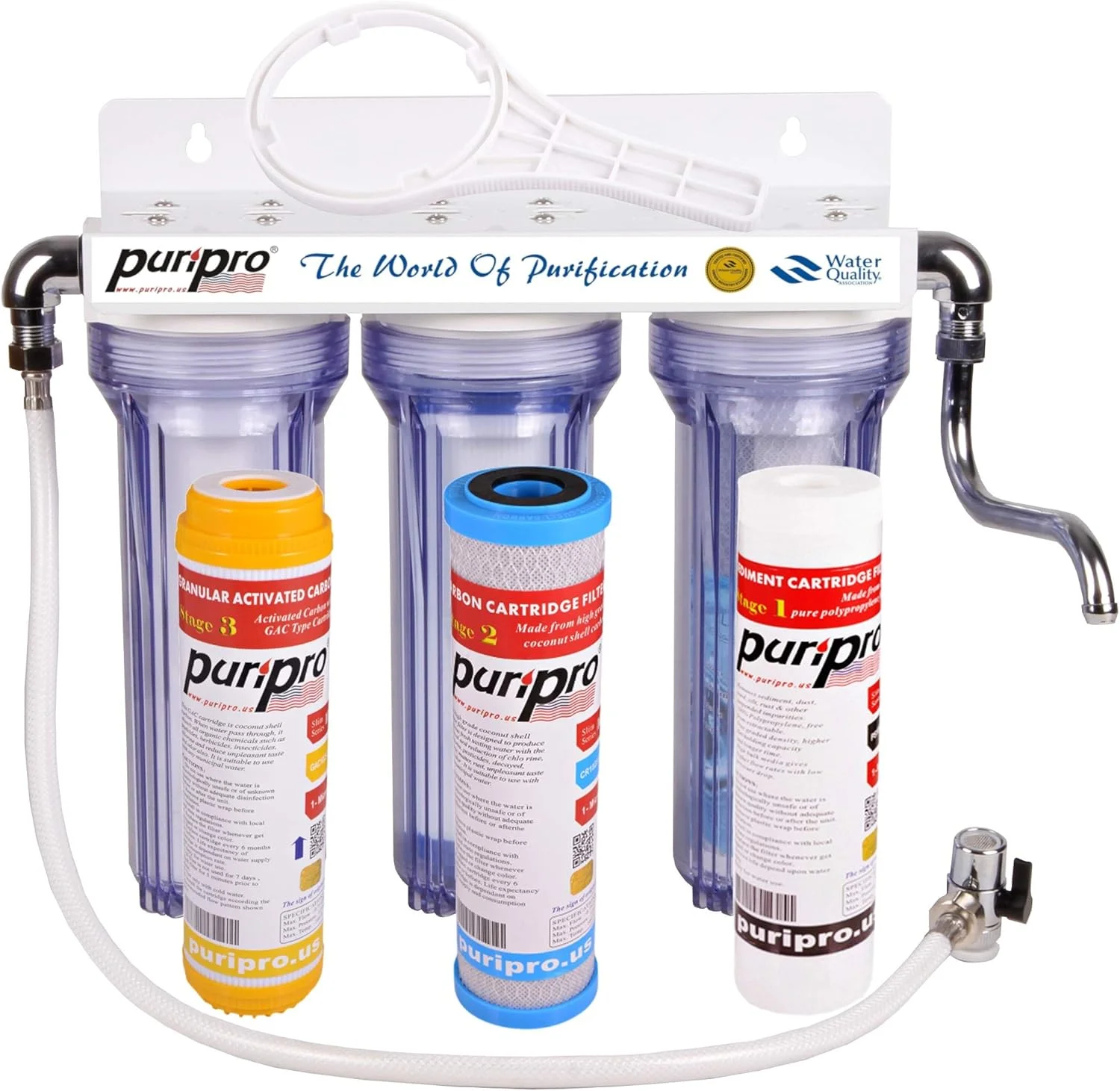 سیستم تصفیه آب آشامیدنی پوری پرو - تصفیه کننده آب برای آب شهری - حذف تمام ناخالصی ها از آب (فیلتر سه گانه) سیستم تصفیه آب آشامیدنی پوری پرو - تصفیه کننده آب برای آب شهری - حذف تمام ناخالصی ها از آب (فیلتر سه گانه)