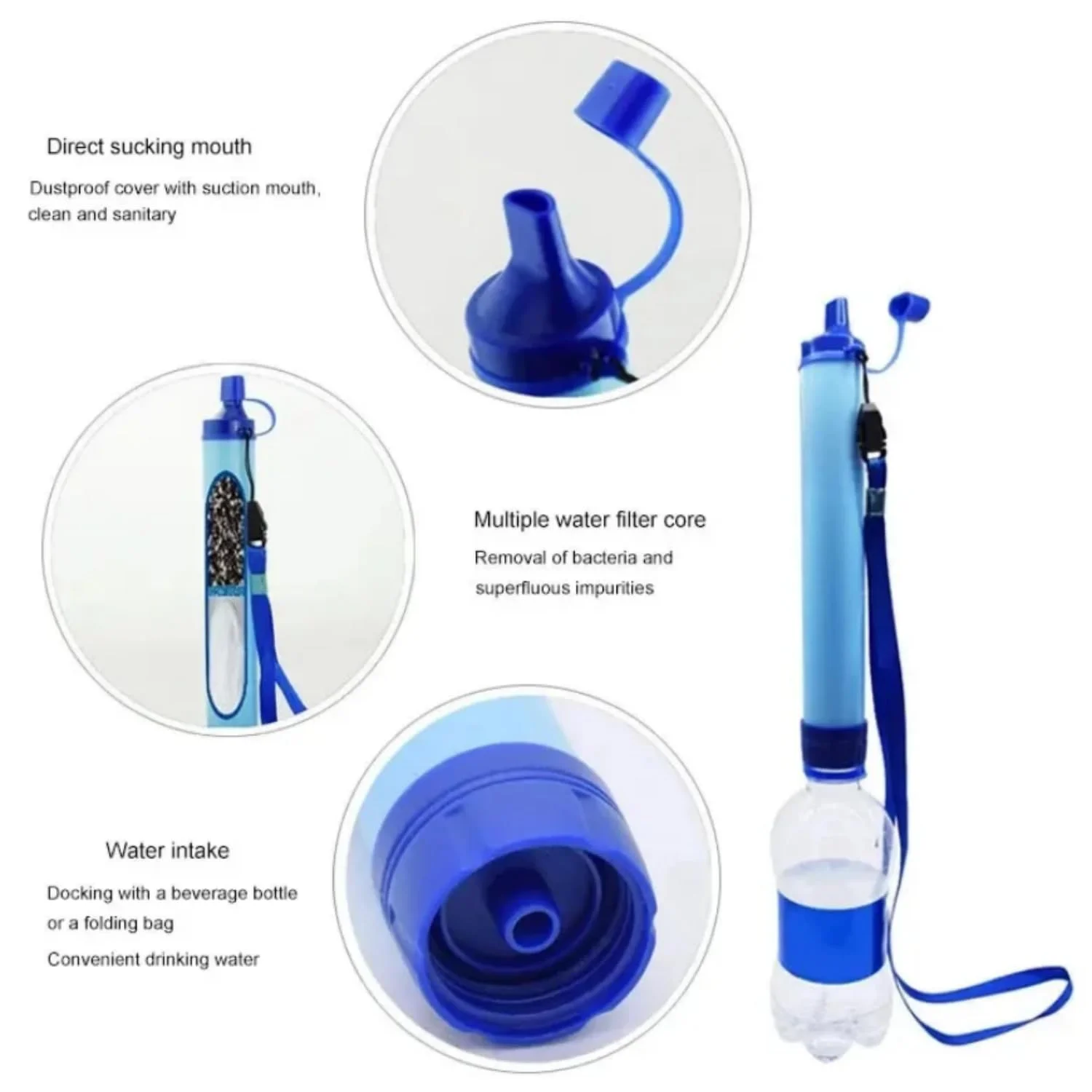 نی تصفیه آب شخصی SKEIDO، نی تصفیه آب کوچک، آمادگی اضطراری، تجهیزات بقای اضطراری قابل حمل، فیلتر آب شخصی برای پیاده روی، کمپینگ و مسافرت