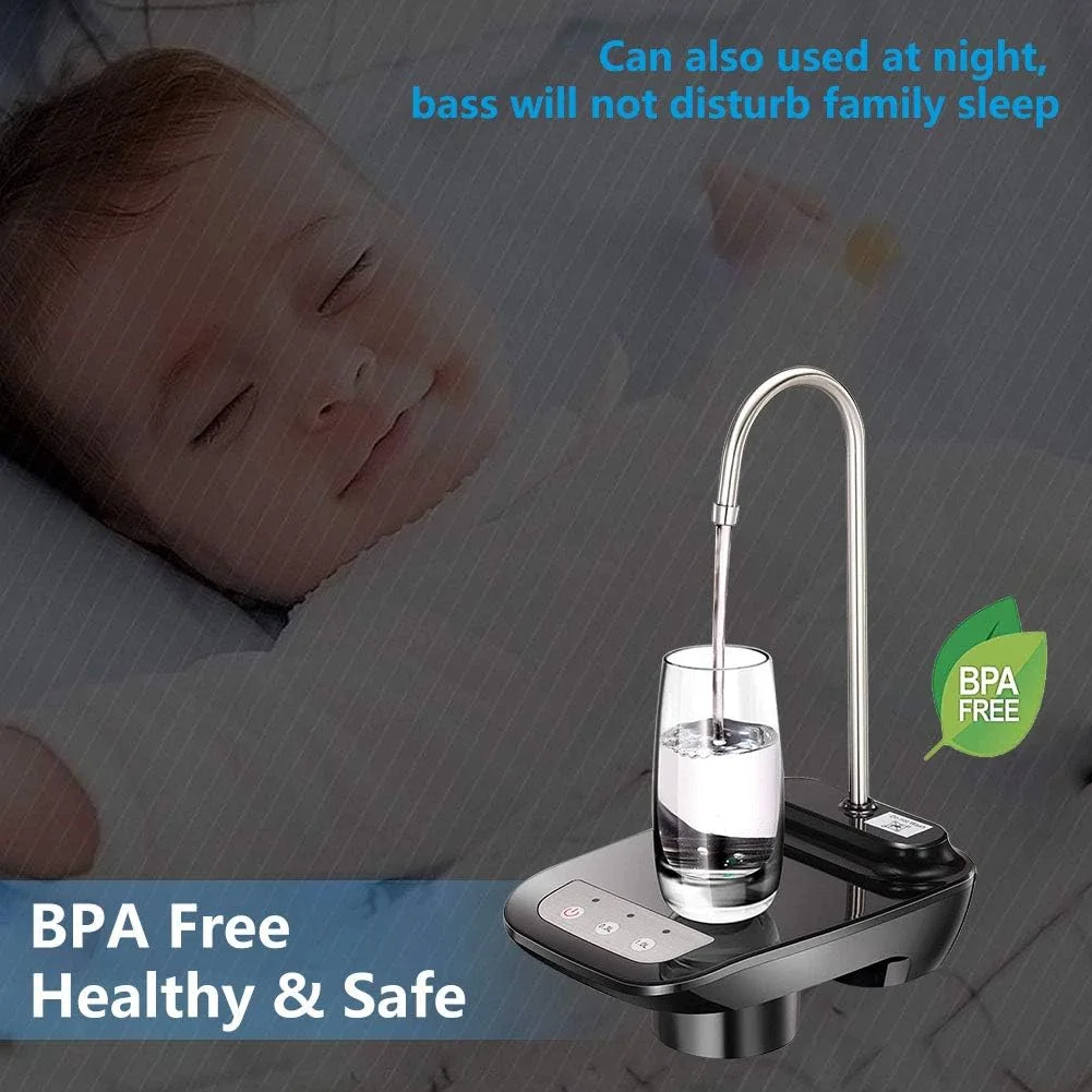 پمپ آب آشامیدنی روکومکو، پمپ آب اتوماتیک کم صدا با شارژ USB برای بطری های 2 تا 5 گالن، دستگاه پخش کننده آب بطری برقی قابل حمل برای آشپزخانه، خانه، دفتر، کمپ پمپ آب آشامیدنی روکومکو، پمپ آب اتوماتیک کم صدا با شارژ USB برای بطری های 2 تا 5 گالن، دستگاه پخش کننده آب بطری برقی قابل حمل برای آشپزخانه، خانه، دفتر، کمپ