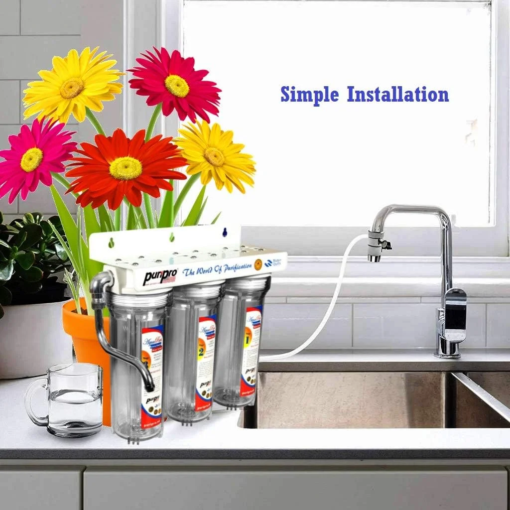 سیستم تصفیه آب آشامیدنی پوری پرو - تصفیه کننده آب برای آب شهری - حذف تمام ناخالصی ها از آب (فیلتر سه گانه) سیستم تصفیه آب آشامیدنی پوری پرو - تصفیه کننده آب برای آب شهری - حذف تمام ناخالصی ها از آب (فیلتر سه گانه)