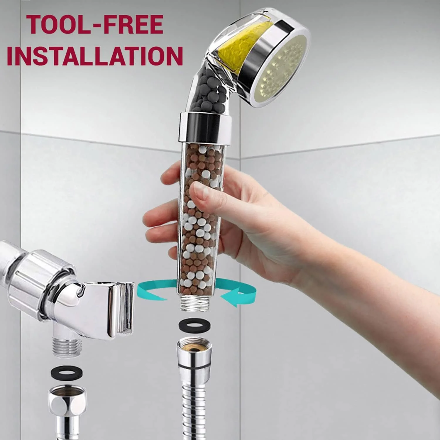 سردوش فیلتر ویتامین C PureAction با شلنگ و فیلترهای جایگزین - سردوش فیلتردار - نرم کننده آب سخت - فیلتر کلر و فلوراید - سیستم دوش جهانی - کمک به خشکی پوست و ریزش مو سردوش فیلتر ویتامین C PureAction با شلنگ و فیلترهای جایگزین - سردوش فیلتردار - نرم کننده آب سخت - فیلتر کلر و فلوراید - سیستم دوش جهانی - کمک به خشکی پوست و ریزش مو