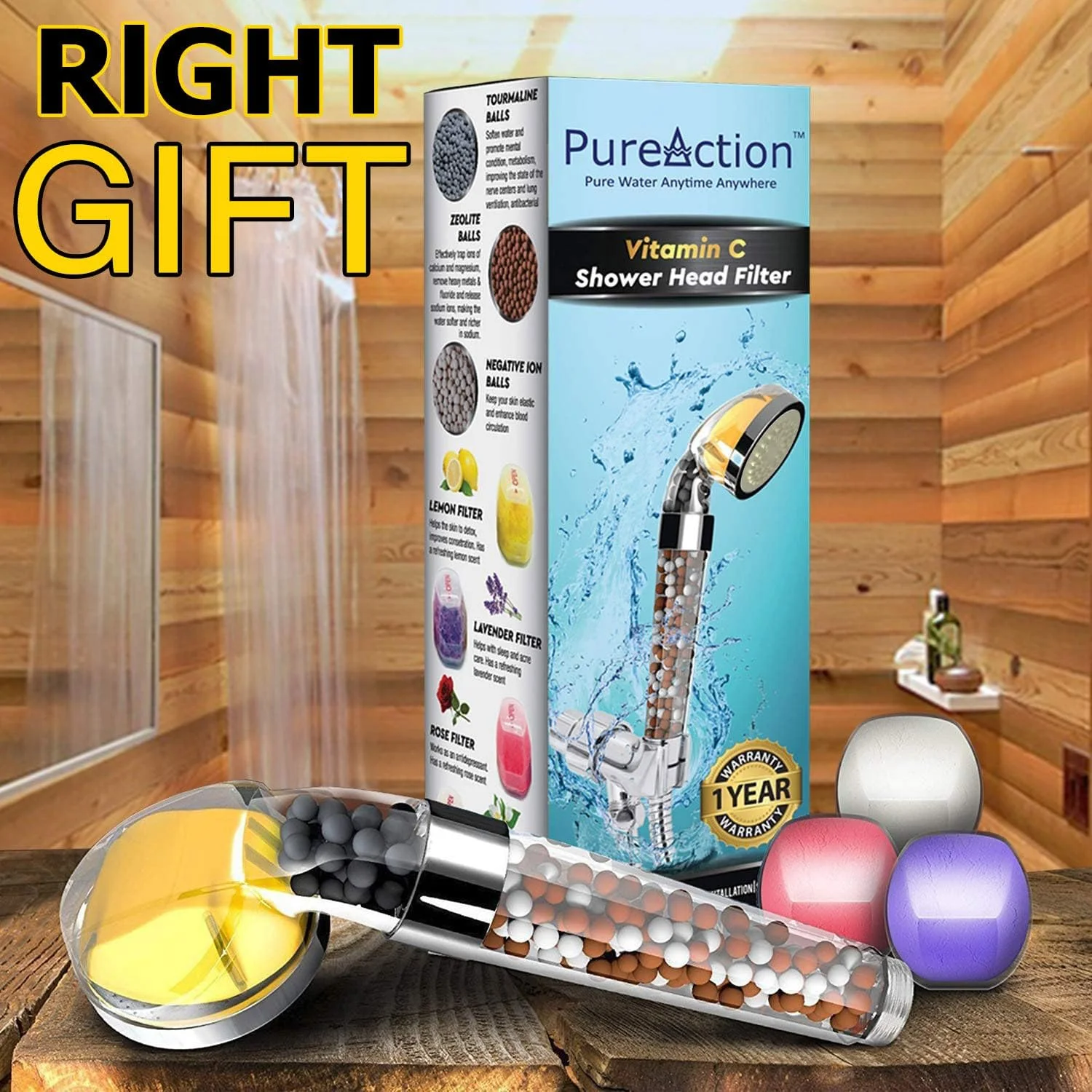 سردوش فیلتر ویتامین C PureAction با شلنگ و فیلترهای جایگزین - سردوش فیلتردار - نرم کننده آب سخت - فیلتر کلر و فلوراید - سیستم دوش جهانی - کمک به خشکی پوست و ریزش مو سردوش فیلتر ویتامین C PureAction با شلنگ و فیلترهای جایگزین - سردوش فیلتردار - نرم کننده آب سخت - فیلتر کلر و فلوراید - سیستم دوش جهانی - کمک به خشکی پوست و ریزش مو