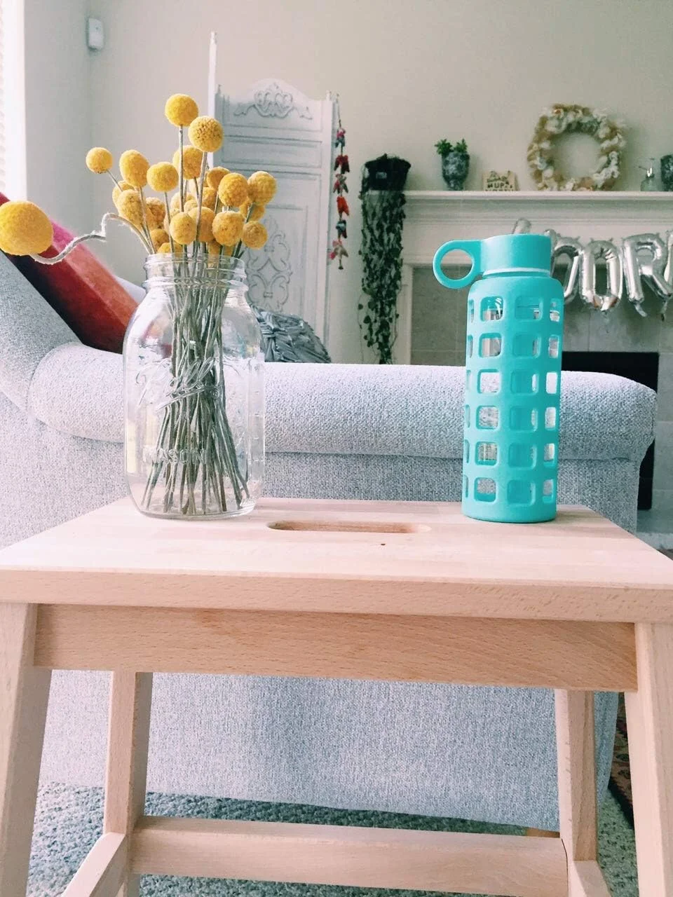 بطری آب شیشه ای پریمیوم purifyou با حجم 40/32/22/12 اونس، دارای نشانگر زمان نوشیدن و حجم، روکش سیلیکونی و درب استیل ضد زنگ، قابل استفاده مجدد برای آب یخچال، شیر، آب میوه (آبی فیروزه ای، 22 اونس)