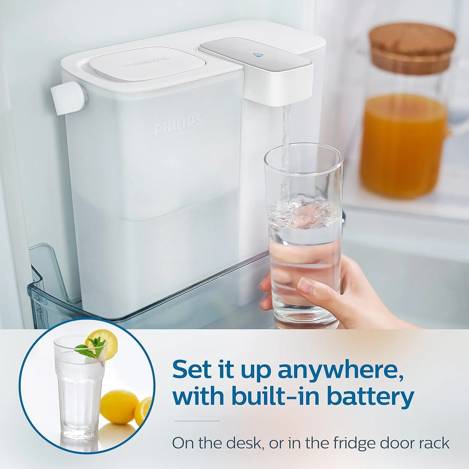 پارچ فیلتر آب فوری نسل جدید PHILIPS GoZero، باتری قابل شارژ، فناوری Mirco-X Clean، ظرفیت 3 لیتر (12 فنجان)، جریان سریع 1 لیتر در دقیقه، دستگاه تصفیه آب رومیزی برای آب لوله کشی، دارای 3 فیلتر