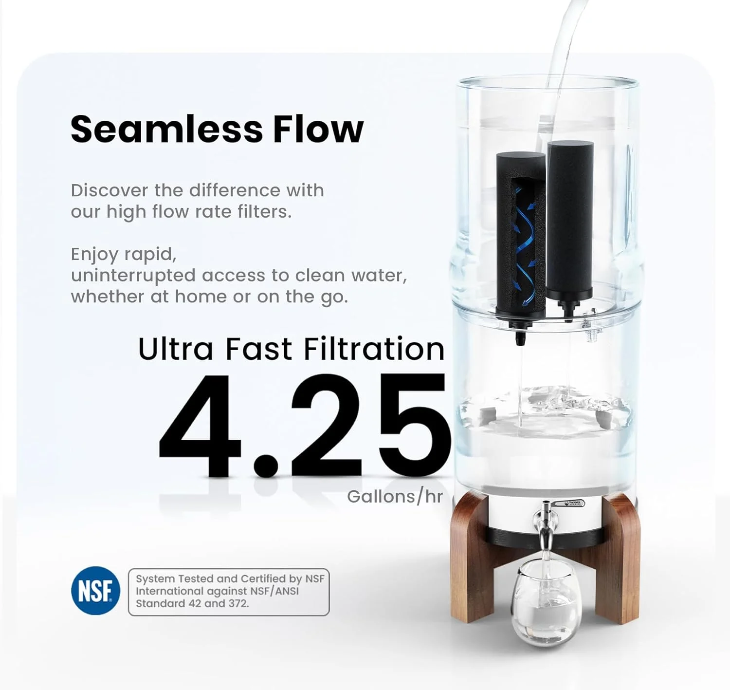 فیلتر و تصفیه کننده آب آشامیدنی استیل فونیکس Gravity 8L با دو کارتریج فیلتر کربن فونیکس و شیر استیل