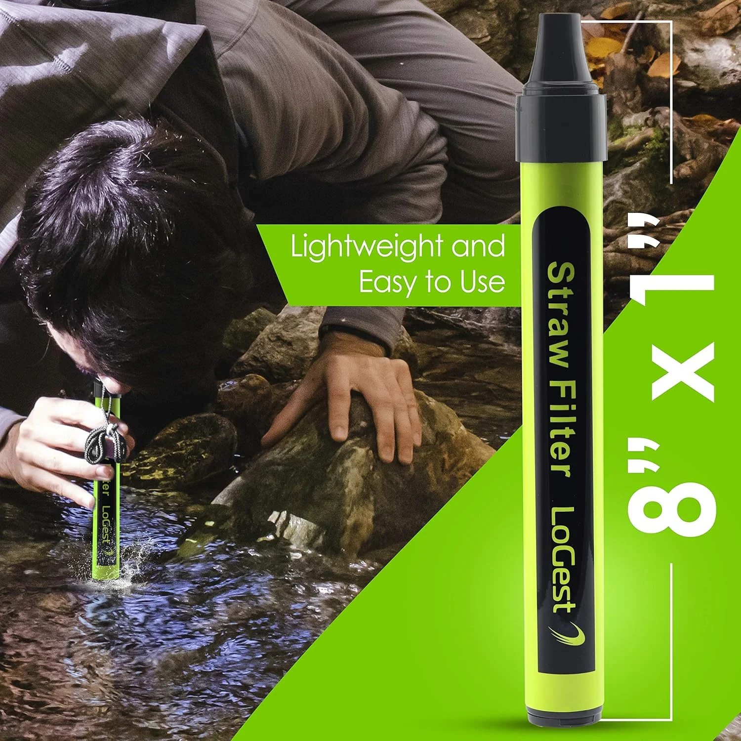 نی تصفیه آب بسته 4 عددی - دستگاه تصفیه آب - تصفیه آب شخصی قابل حمل - برای کیت های اضطراری، فعالیت های خارج از منزل و پیاده روی - فیلتر آب برای کمپینگ، مسافرت، بقا و کوله گردی