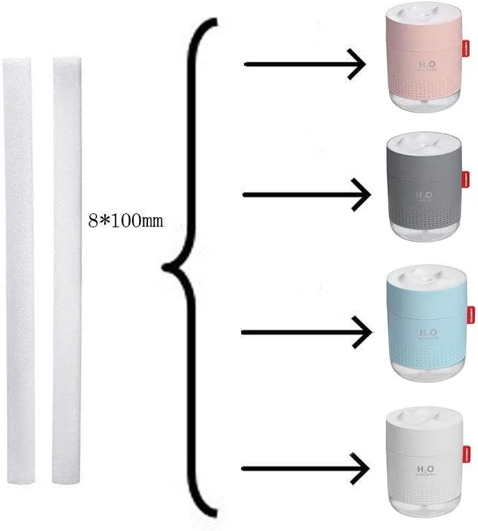 فیلتر پنبه ای دستگاه بخور MOVTIP، بسته 10 عددی فیلتر پنبه ای برای دستگاه های بخور، فیلترهای جایگزین فتیله ای برای دستگاه بخور کوچک USB قابل حمل 8x100 میلی متر (10 عدد)