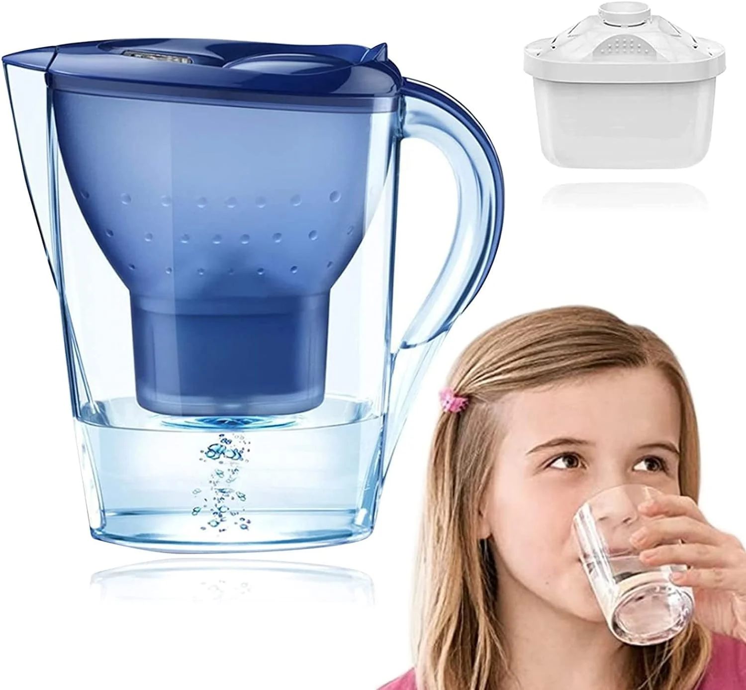 پارچ تصفیه آب LYLYMYKHH با ظرفیت 3.5 لیتر به همراه فیلترهای تصفیه آب، پارچ تصفیه آب معدنی سالم و خالص، کتری تصفیه آب بدون BPA، بطری تصفیه آب خانگی (آبی) پارچ تصفیه آب LYLYMYKHH با ظرفیت 3.5 لیتر به همراه فیلترهای تصفیه آب، پارچ تصفیه آب معدنی سالم و خالص، کتری تصفیه آب بدون BPA، بطری تصفیه آب خانگی (آبی)
