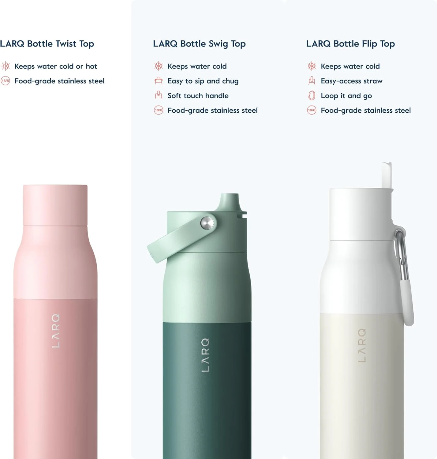 بطری آب LARQ مدل Twist Top با حجم 500 میلی لیتر، بطری نوشیدنی استیل ضد زنگ عایق، فلاسک، فاقد BPA، بطری آب قابل استفاده مجدد برای کمپینگ، دفتر و مسافرت، نوشیدنی ها را سرد و گرم نگه می دارد، صورتی هیمالیا بطری آب LARQ مدل Twist Top با حجم 500 میلی لیتر، بطری نوشیدنی استیل ضد زنگ عایق، فلاسک، فاقد BPA، بطری آب قابل استفاده مجدد برای کمپینگ، دفتر و مسافرت، نوشیدنی ها را سرد و گرم نگه می دارد، صورتی هیمالیا