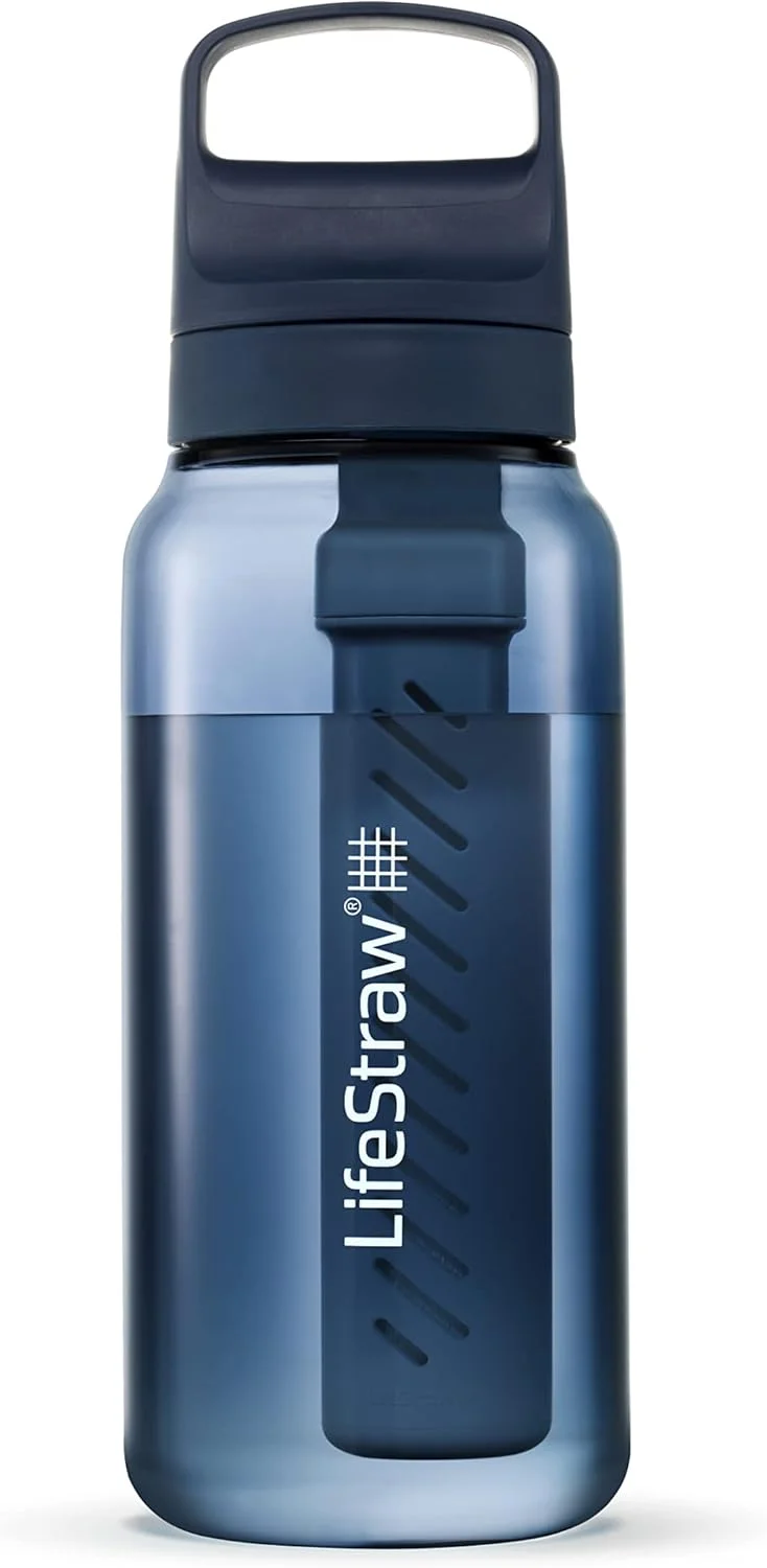 بطری تصفیه آب LifeStraw Go Series - بدون BPA، مناسب سفر و استفاده روزمره، حذف باکتری ها، انگل ها و میکروپلاستیک ها، بهبود طعم، 1 لیتر، دریای اژه بطری تصفیه آب LifeStraw Go Series - بدون BPA، مناسب سفر و استفاده روزمره، حذف باکتری ها، انگل ها و میکروپلاستیک ها، بهبود طعم، 1 لیتر، دریای اژه