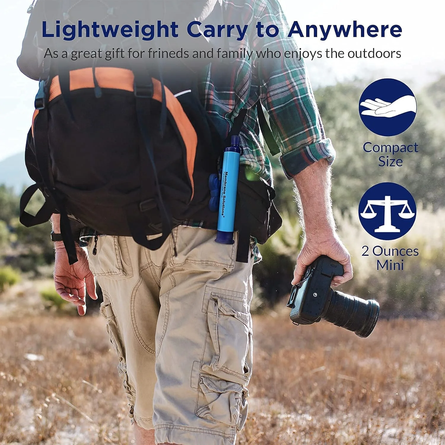 نی تصفیه آب قابل حمل ممبران سلوشنز، ابزار بقا برای پیاده روی، کمپینگ، مسافرت و شرایط اضطراری، آبی، بسته 4 عددی نی تصفیه آب قابل حمل ممبران سلوشنز، ابزار بقا برای پیاده روی، کمپینگ، مسافرت و شرایط اضطراری، آبی، بسته 4 عددی