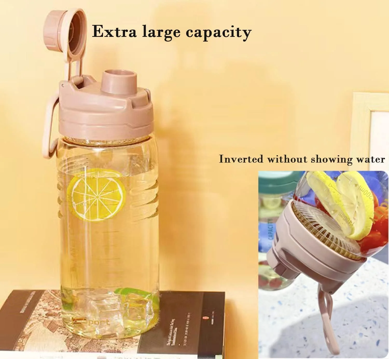 بطری آب ورزشی ضد نشت خزنه، 1.5 لیتر، با برچسب اندازه گیری، بدون BPA، قابل حمل برای باشگاه، دوچرخه سواری، پیاده روی، بادوام و سازگار با محیط زیست، با درب فیلتر میوه و دسته حمل آسان بطری آب ورزشی ضد نشت خزنه، 1.5 لیتر، با برچسب اندازه گیری، بدون BPA، قابل حمل برای باشگاه، دوچرخه سواری، پیاده روی، بادوام و سازگار با محیط زیست، با درب فیلتر میوه و دسته حمل آسان