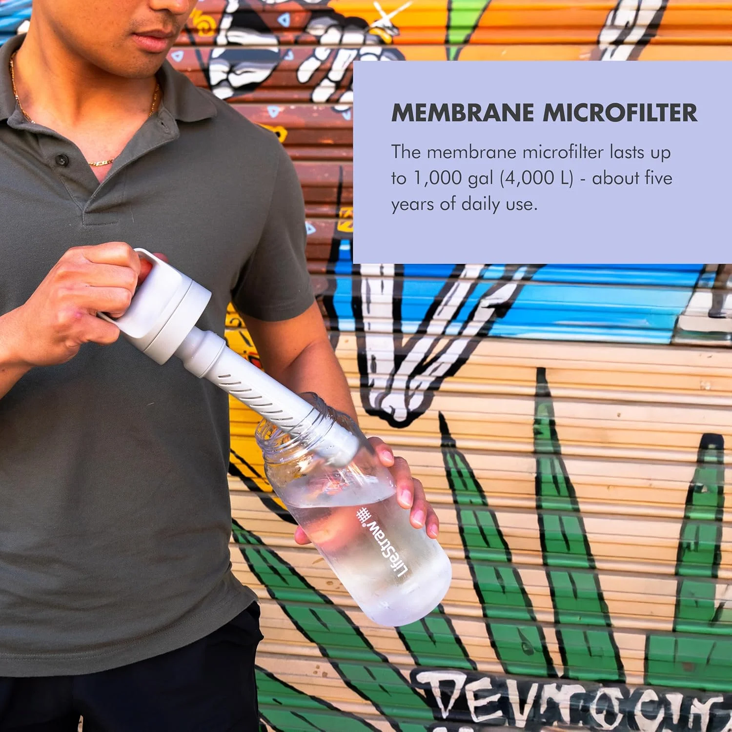 بطری تصفیه آب LifeStraw Go Series - بدون BPA، مناسب سفر و استفاده روزمره، حذف باکتری ها، انگل ها و میکروپلاستیک ها، بهبود طعم، 1 لیتر، دریای اژه بطری تصفیه آب LifeStraw Go Series - بدون BPA، مناسب سفر و استفاده روزمره، حذف باکتری ها، انگل ها و میکروپلاستیک ها، بهبود طعم، 1 لیتر، دریای اژه