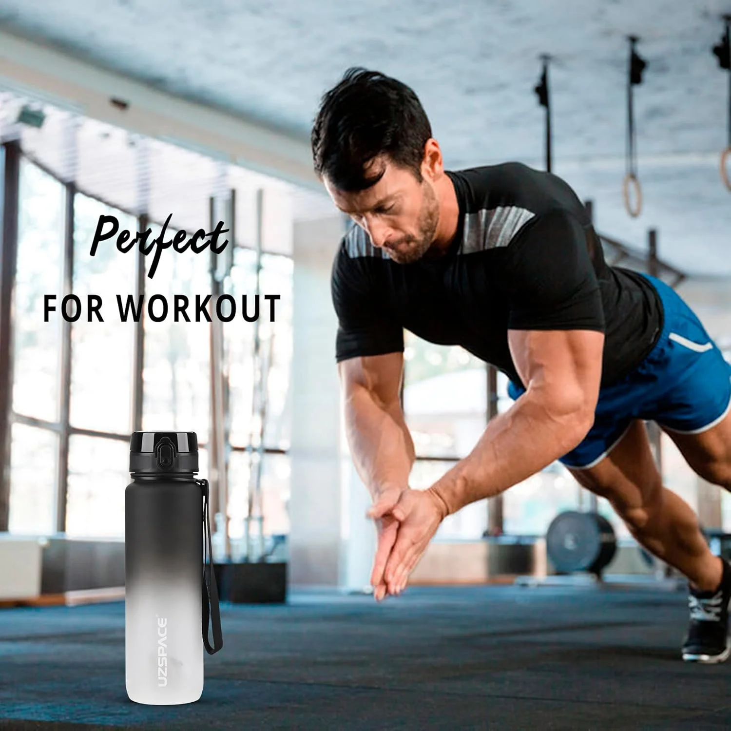 بطری آب ورزشی نشکن تریتان بدون BPA با نشانگر زمانی انگیزشی | بطری آب مناسب یوگا، باشگاه و دویدن (350ml-500ml-1000ml) برای کودکان و بزرگسالان با قفل تک کلیکی بطری آب ورزشی نشکن تریتان بدون BPA با نشانگر زمانی انگیزشی | بطری آب مناسب یوگا، باشگاه و دویدن (350ml-500ml-1000ml) برای کودکان و بزرگسالان با قفل تک کلیکی