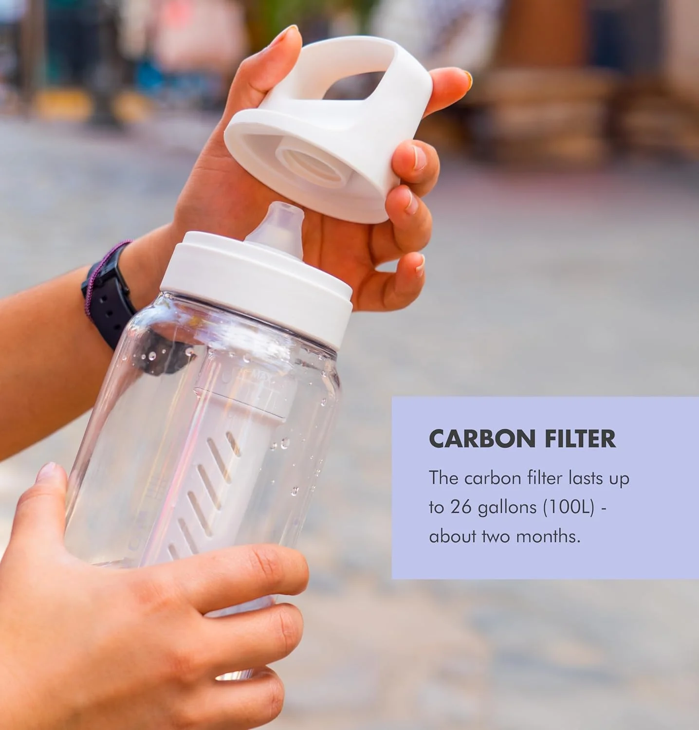 بطری تصفیه آب LifeStraw Go Series - بدون BPA، مناسب سفر و استفاده روزمره، حذف باکتری ها، انگل ها و میکروپلاستیک ها، بهبود طعم، 1 لیتر، دریای اژه بطری تصفیه آب LifeStraw Go Series - بدون BPA، مناسب سفر و استفاده روزمره، حذف باکتری ها، انگل ها و میکروپلاستیک ها، بهبود طعم، 1 لیتر، دریای اژه