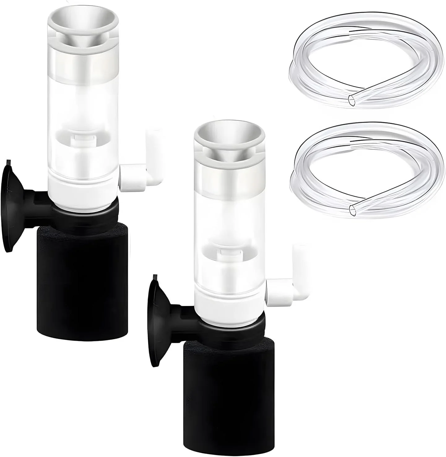 Joyzzz Aquarium Fish Tank Biochemical Cotton Filter, 2 pcs Portable Aquarium Filter with 2 M Tube, Purifier Fish Tank Filter, Sponge Fish Filter is Suitable for Freshwater and Saltwater Tank