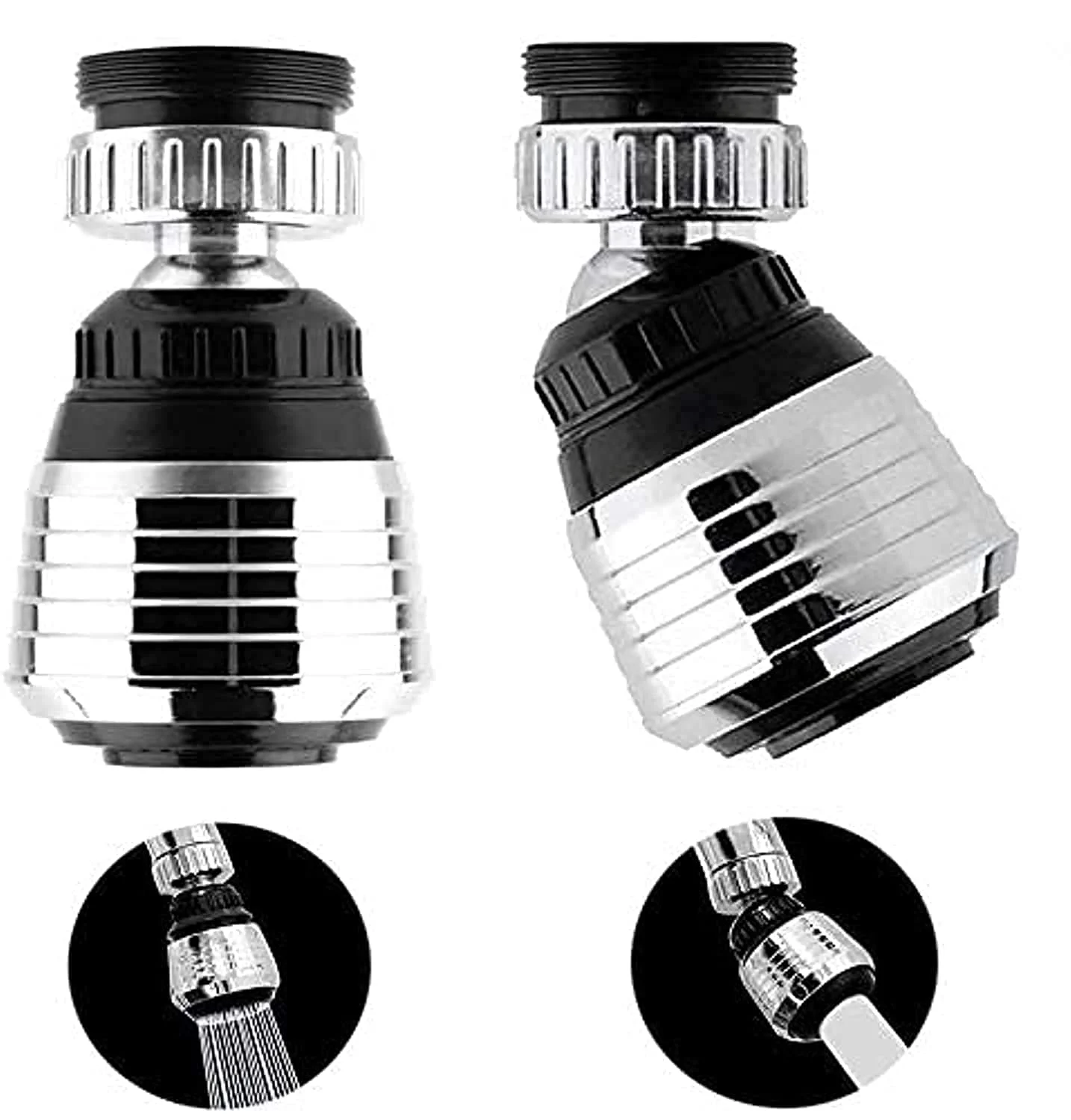 KASTWAVE 360 Degree Aerator Water Bubbler Swivel Head Saving Tap Kitchen Faucet Aerator Connector Diffuser Nozzle Filter Mesh Adapter 1pcs