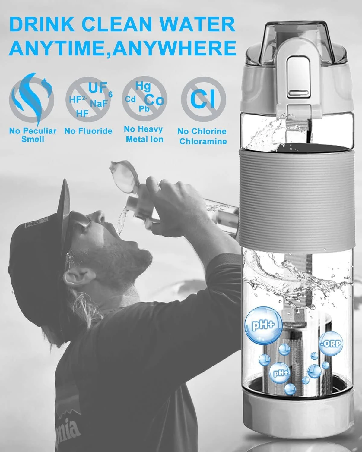 بطری آب قلیایی KASTWAVE، بطری آب فیلتردار معدنی 650 میلی لیتری، کاهش ORP Ph، فیلتر آب قلیایی 9.5، یک دکمه برای باز کردن بطری آب قابل حمل برای ورزش، کوهنوردی، کمپینگ بطری آب قلیایی KASTWAVE، بطری آب فیلتردار معدنی 650 میلی لیتری، کاهش ORP Ph، فیلتر آب قلیایی 9.5، یک دکمه برای باز کردن بطری آب قابل حمل برای ورزش، کوهنوردی، کمپینگ