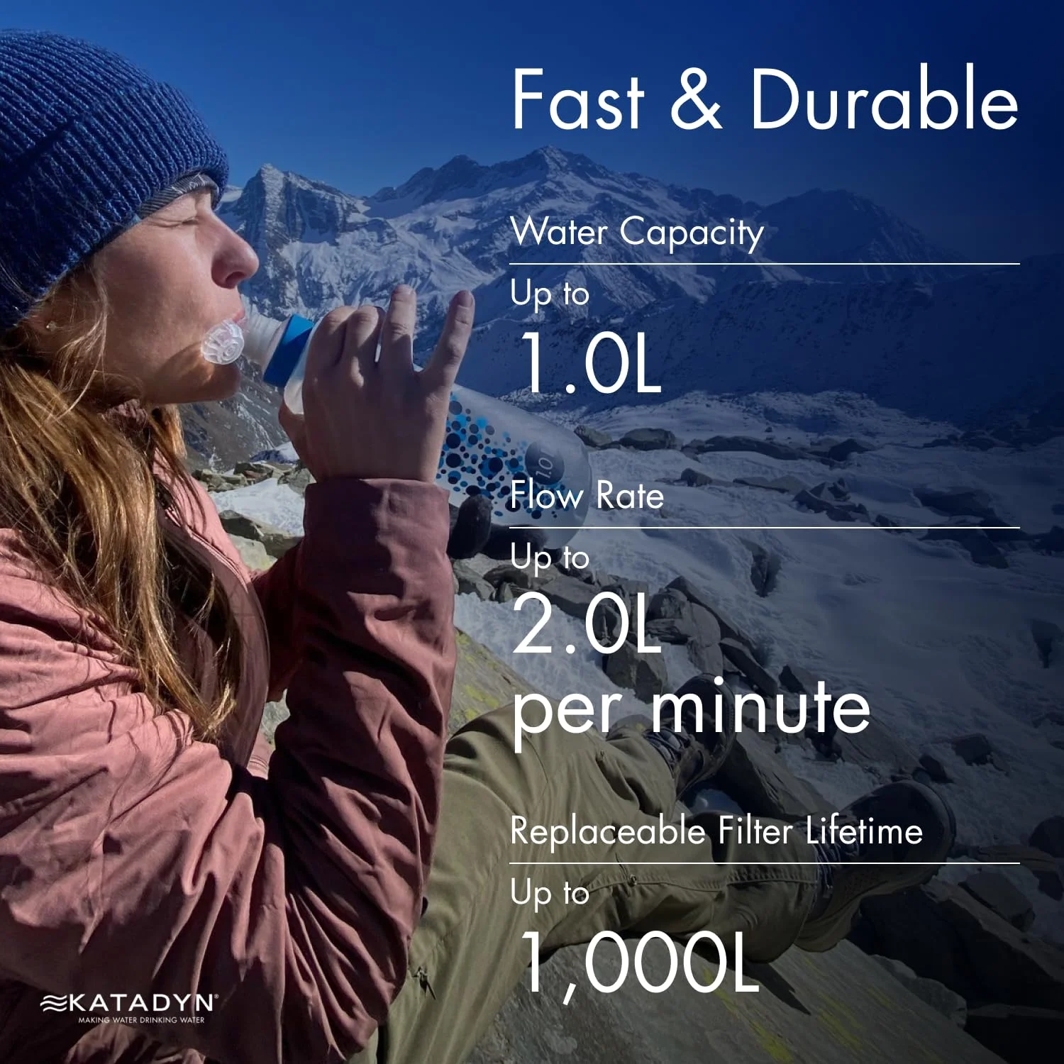 Katadyn BeFree 1.0L Water Filter, Fast Flow, 0.1 Micron EZ Clean Membrane for Endurance Sports, Camping and Backpacking, One Size, 8018006 Katadyn BeFree 1.0L Water Filter, Fast Flow, 0.1 Micron EZ Clean Membrane for Endurance Sports, Camping and Backpacking, One Size, 8018006