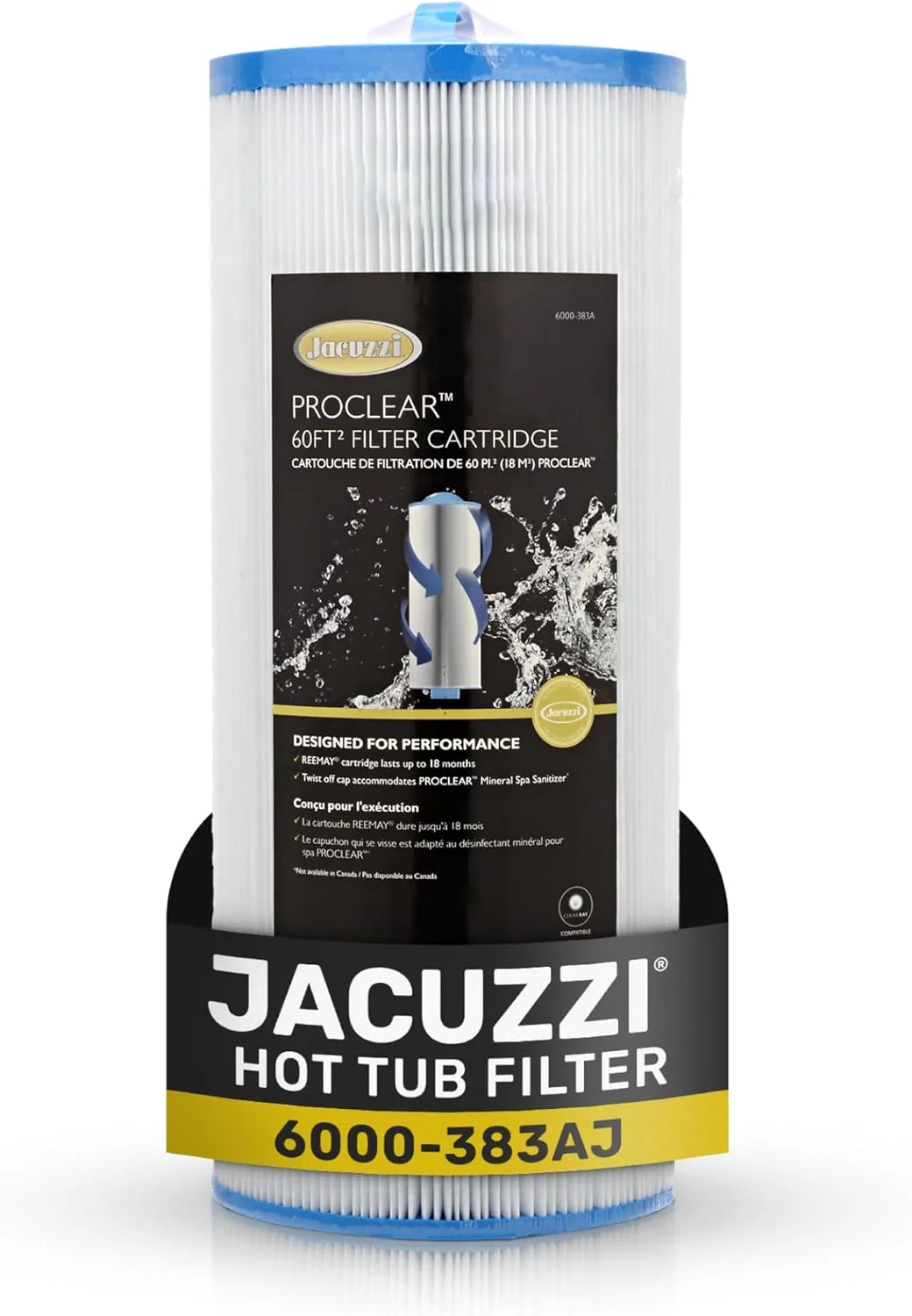 فیلتر جکوزی Proclear 6000-383، ظرفیت 60 فوت مربع، سری J-300 (2002+) - فیلتراسیون خالص برای آب شفاف و کریستالی، قطعه جایگزین وان آب گرم، نصب آسان، تجربه آبگرم با طراوت - 1 عدد