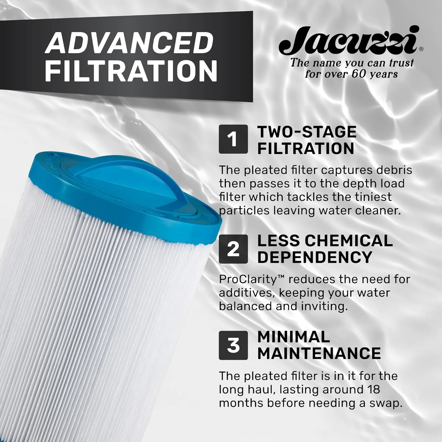 فیلتر بالایی جکوزی Proclarity با مساحت 40 فوت مربع، 6473-157 - وضوح و فیلتراسیون آب، حذف ذرات و ناخالصی ها، بادوام، عملکرد بالا برای آب شفاف و زلال اسپا، نصب و نگهداری آسان فیلتر بالایی جکوزی Proclarity با مساحت 40 فوت مربع، 6473-157 - وضوح و فیلتراسیون آب، حذف ذرات و ناخالصی ها، بادوام، عملکرد بالا برای آب شفاف و زلال اسپا، نصب و نگهداری آسان